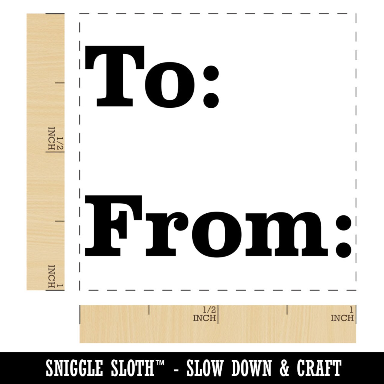 To From Text for Gift Present Self-Inking Rubber Stamp Ink Stamper